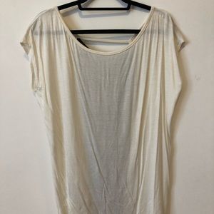 White, open back lush top